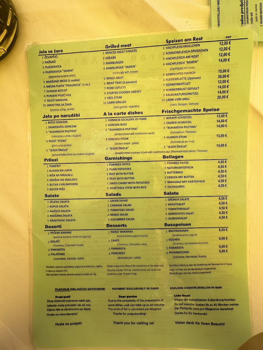 Restaurant Marin Menu - Image 5